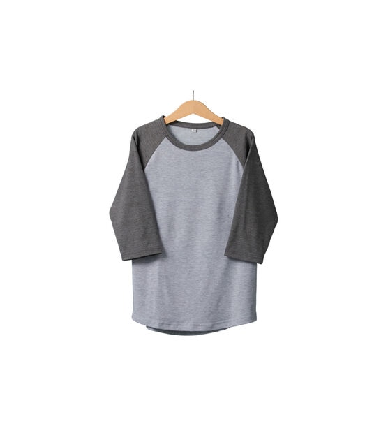 Cricut Gray Unisex Youth Raglan Baseball T Shirt Blank, , hi-res, image 4