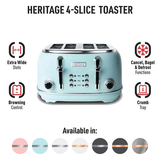 Haden Heritage 4-Slice Wide Slot Toaster Finish: Black/Copper