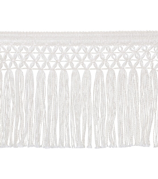 Simplicity Trellis Fringe Trim White