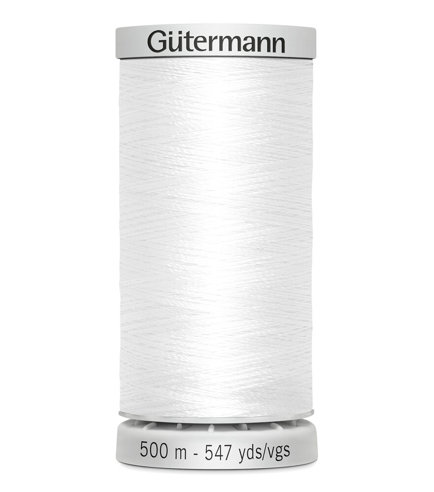 Gutermann 500M Dekor 35wt Thread, 1005 White, swatch