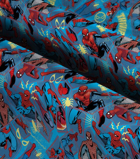 1/2 Yard - Marvel Spiderman in The City Cotton Fabric - Officially Licensed  (Great for Quilting, Sewing, Craft Projects, Throw Blankets & More) 1/2