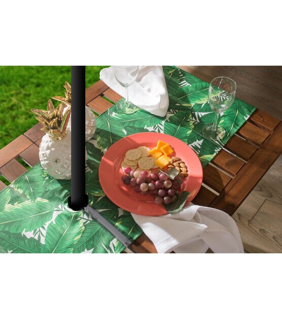 Design Imports Banana Leaf Outdoor Table Runner with Zipper, , hi-res, image 6