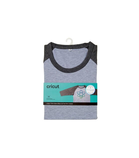 Cricut Gray Unisex Adult Raglan Baseball T Shirt Blank, , hi-res, image 1