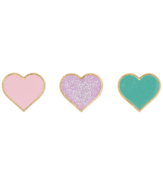 La Mode 5/8" Pastel Heart Shank Buttons 3ct, , hi-res, image 3