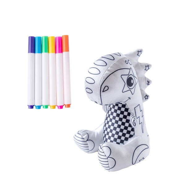 Colorbok 7ct Dino Stuffed Animal & Markers Coloring Kit