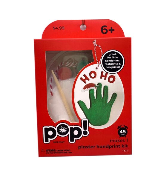 7.5" Christmas Oval Plaster Handprint Kit by POP!