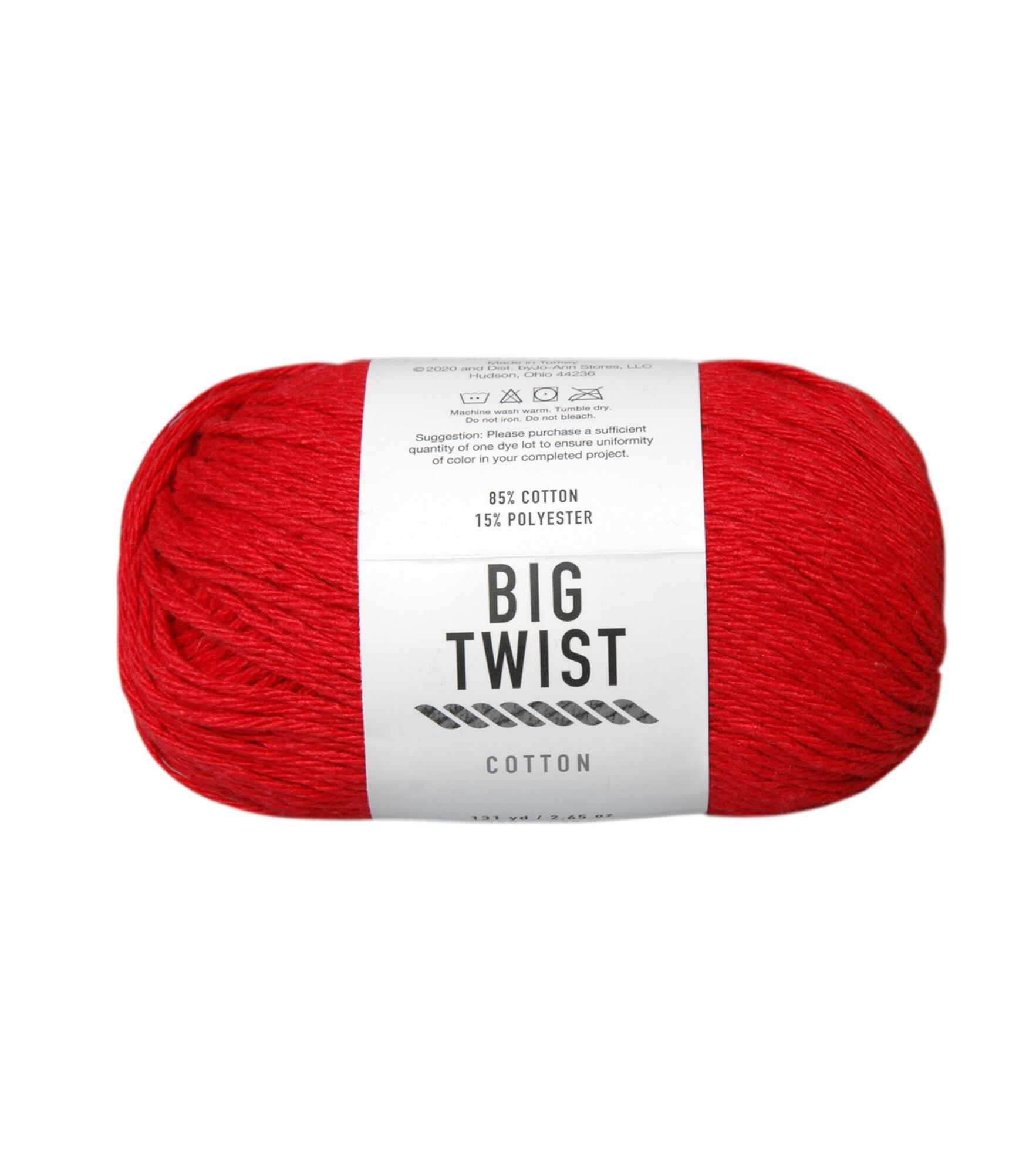 Worsted Cotton Blend 96-131yds Yarn by Big Twist, Tomato Red, hi-res