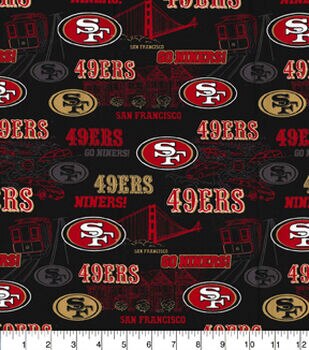 NFL SF 49ers Fleece Fabric/ San Francisco 49ers Football 