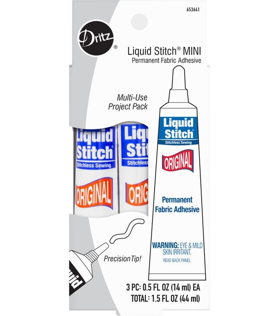Liquid Stitch Mini Fabric Glue Prym Care Repair 0.5 Fluid Oz Permanent  Adhesive for sale online