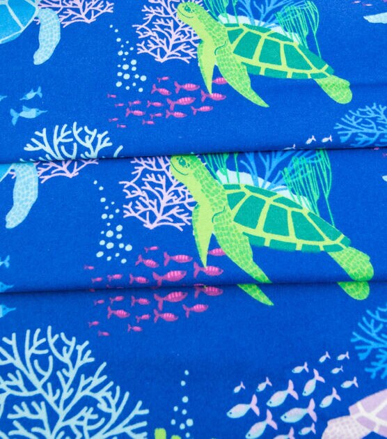 Flannel Fabric - Tropical Watercolor Fish - By the yard - 100% Cotton  Flannel