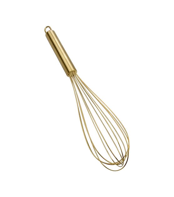 11" Gold Stainless Steel Whisk by STIR, , hi-res, image 6