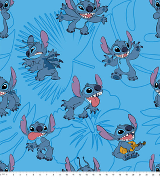 Stitch Tropical Outline Classic Disney Fleece Fabric