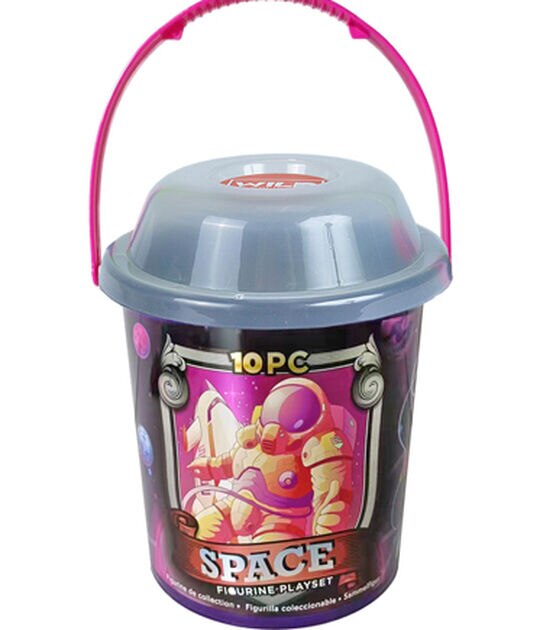 10ct Space Figurine Playset Bucket