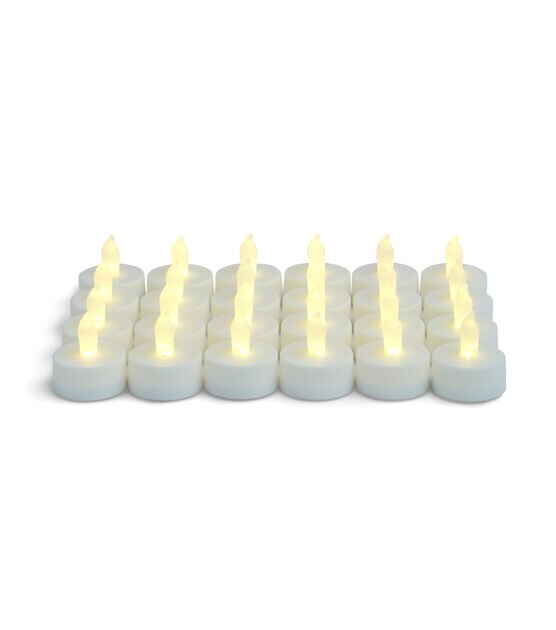 Flameless White LED Tealight Candles 24pk, , hi-res, image 2