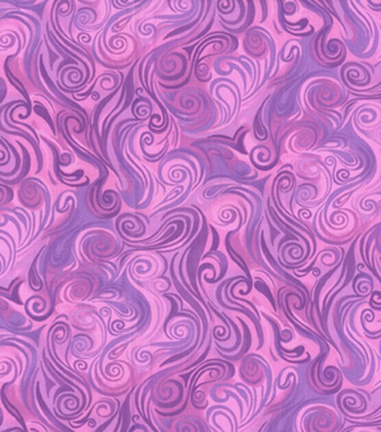 Purple Bold Swirls Cotton Fabric by Keepsake Calico