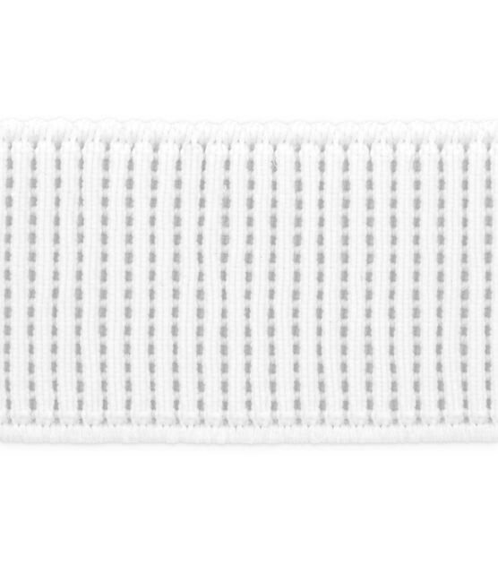 1 Ribbed Non Roll Elastic White