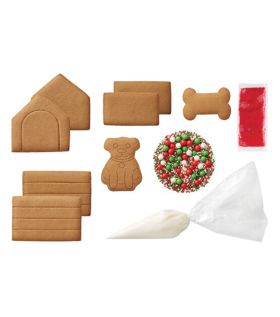 Wilton Pre-Built Holiday House Christmas Gingerbread Kit, 6-Piece