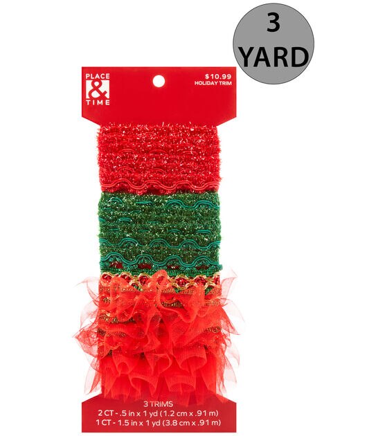 3yds Christmas Assorted Fringe Trims 3ct by Place & Time, , hi-res, image 4