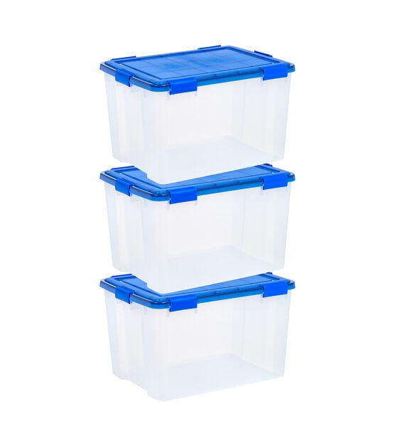 Iris 18.5 Gallon Element Resistant Plastic Storage Boxes With Lid 3pk, , hi-res, image 8