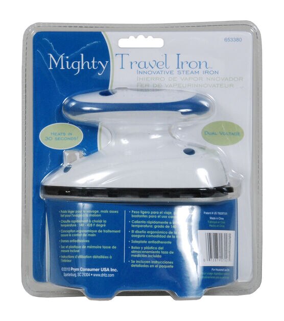 The Mighty Travel Steam Iron by Dritz - 072879270235 Quilt in a Day /  Quilting Notions