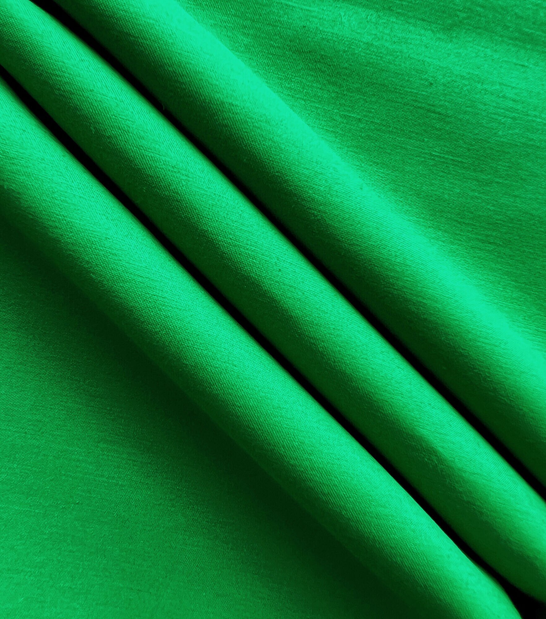 Stretch Cotton Sateen Fabric, Green, hi-res