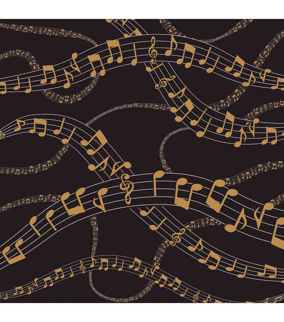 Black Gold Music Notes Paper Single Sheets