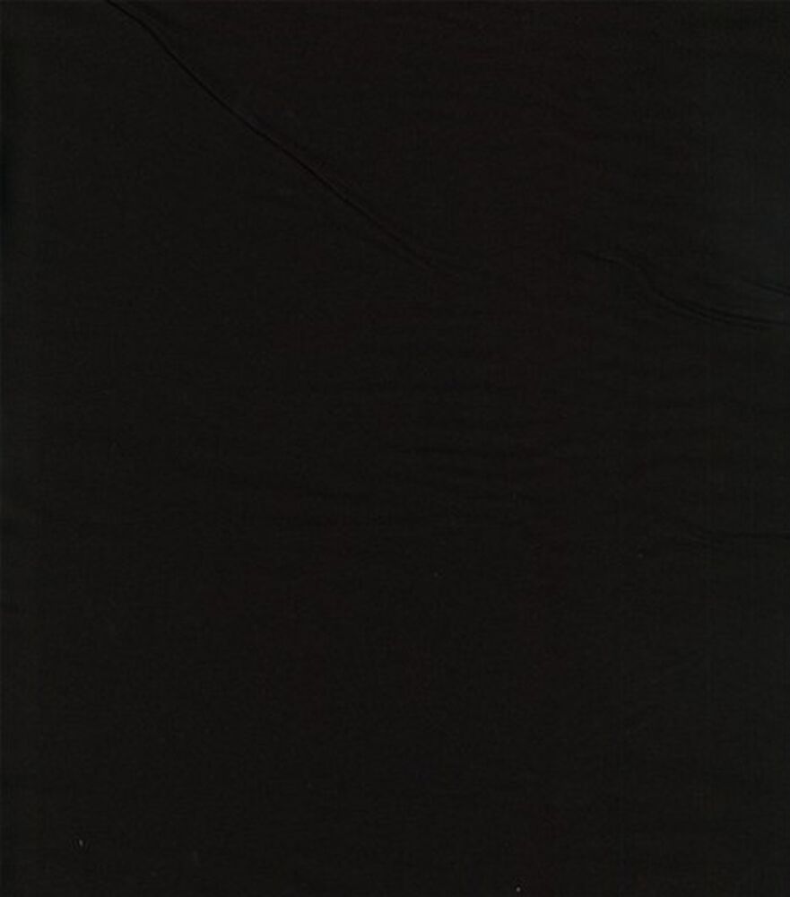 Flannel Back Satin Fabric, Black, swatch, image 9