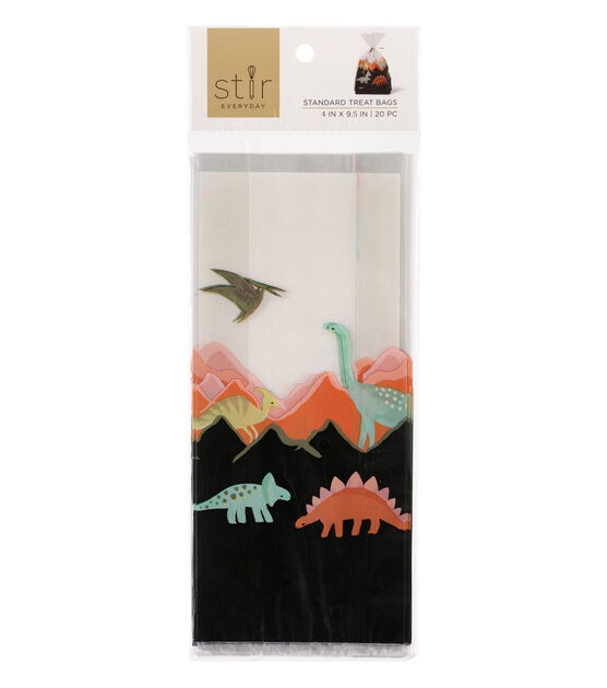 4 x 9.5 Dinosaur Cellophane Treat Bags 20pk by STIR