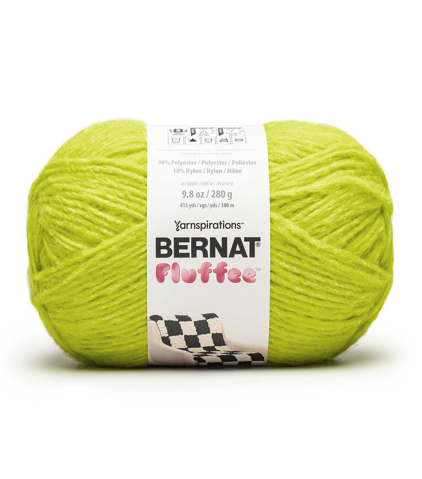 Bernat Fluffee 415yds Bulky Polyester Yarn, Citronella, hi-res