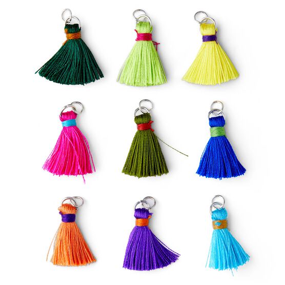 8cm Long Multicolor Cotton Silk Tassel Brush for Earring Charm