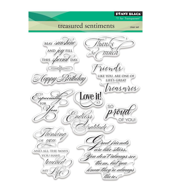 Penny Black Clear Stamps Treasured Sentiments