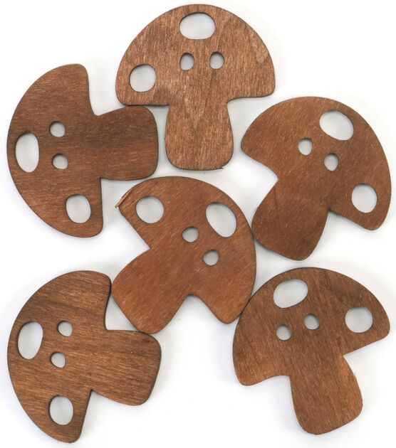 Organic Elements 1 1/2" Brown Mushroom Buttons 6pk