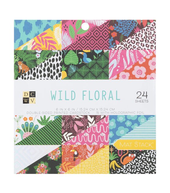  Playful - Patterned Cardstock Paper Pad - Double Sided - 6x8 - 40 Sheets