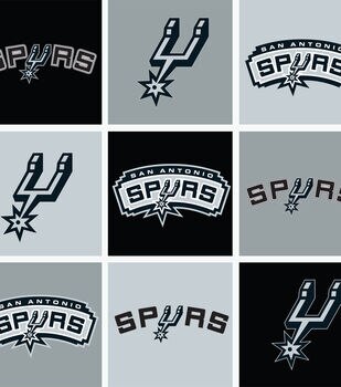 San Antonio Spurs Cotton Fabric Retro Logo