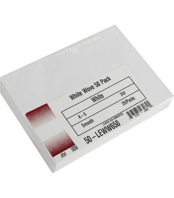 50ct White A7 Cards & Envelopes by Park Lane