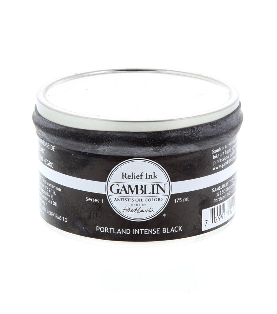 Gamblin Relief Ink 175ml, Portland Intense Black, swatch