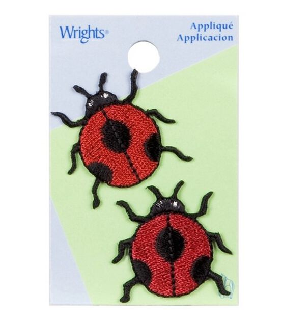 Wrights 2pk Ladybug Iron On Patches