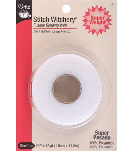 Dritz 5/8 inch Stitch Witchery Fusible Bonding Web, Regular Weight