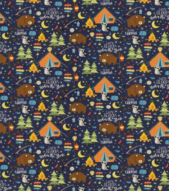 Flannel Fabric Gone Fishing Words Brown by the Yard 100% Cotton Flannel 
