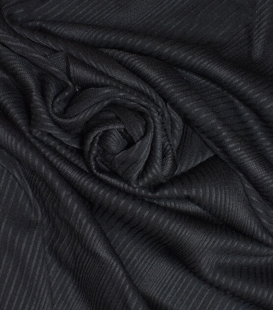 Dreamland Black Variegated Rib Knit Fabric