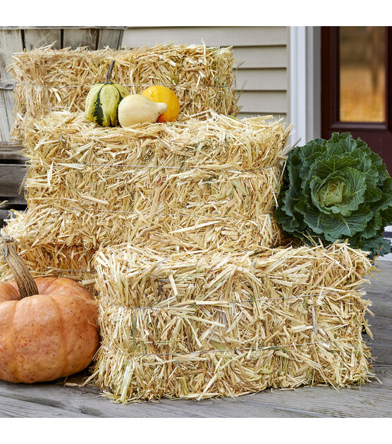 FloraCraft 8" x 20" Decorative Straw Bale, , hi-res, image 5