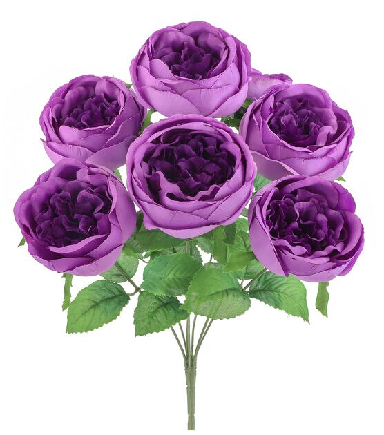 18.5" Spring Purple Cabbage Rose Bush by Bloom Room