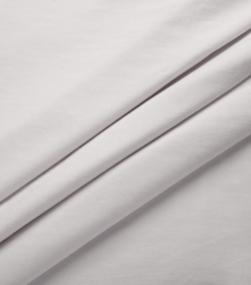 Solid Stretch Poplin Cotton Spandex White Fabric by The Yard