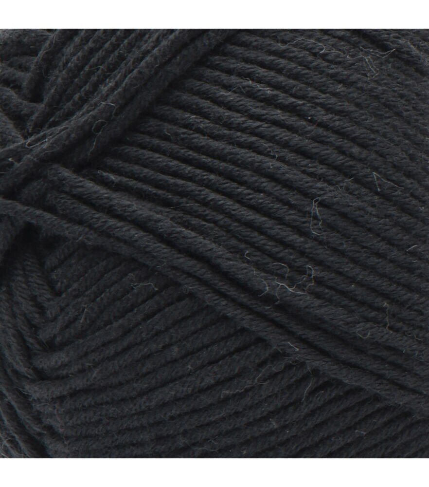 Bernat Softee 254yds Light Weight Cotton Yarn, Black, swatch, image 12