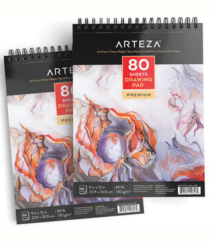 Arteza Sketchbook, Spiral-Bound Hardcover, Pink, 9x12, 200 Pages