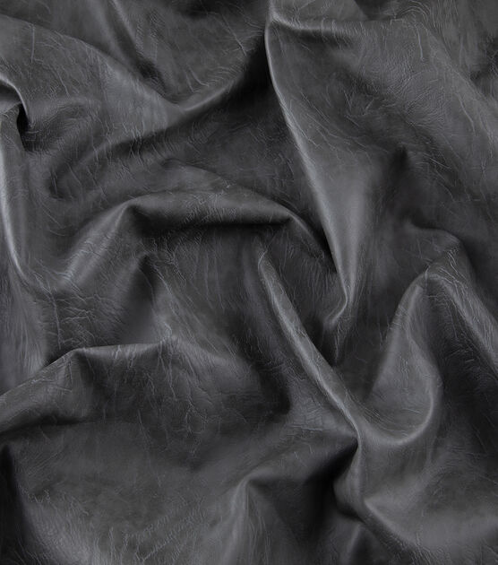 Grey Faux Leather Fabric