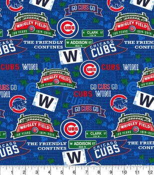Chicago Cubs with Mickey Fabric by the Yard - Fabric Traditions 60282-B