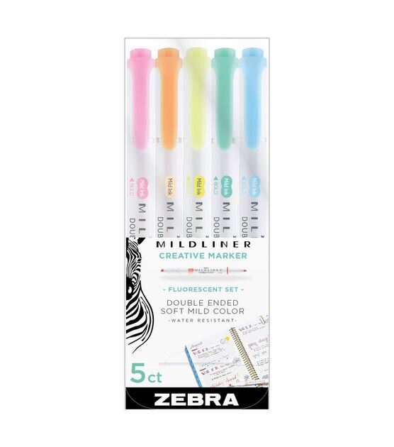 Zebra Mildliner Double Ended Highlighter Set 5 Colors