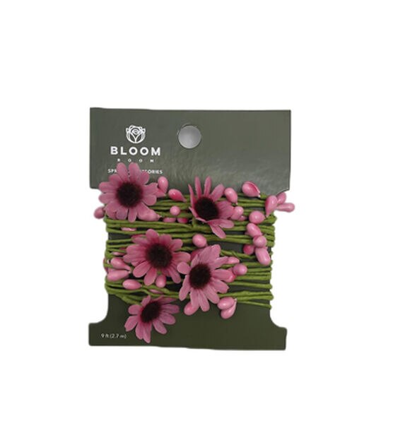 108" Spring Pink Daisies & Berries Roping by Bloom Room