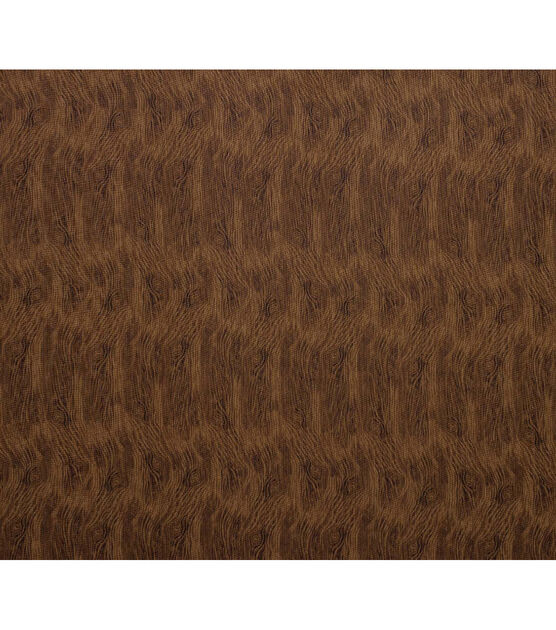 Novelty Cotton Fabric Brown Woodgrain